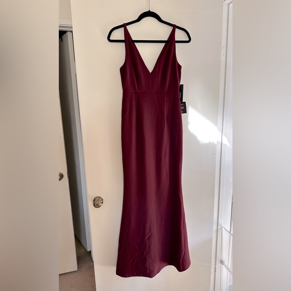 Lulus Burgundy Formal Long Dress